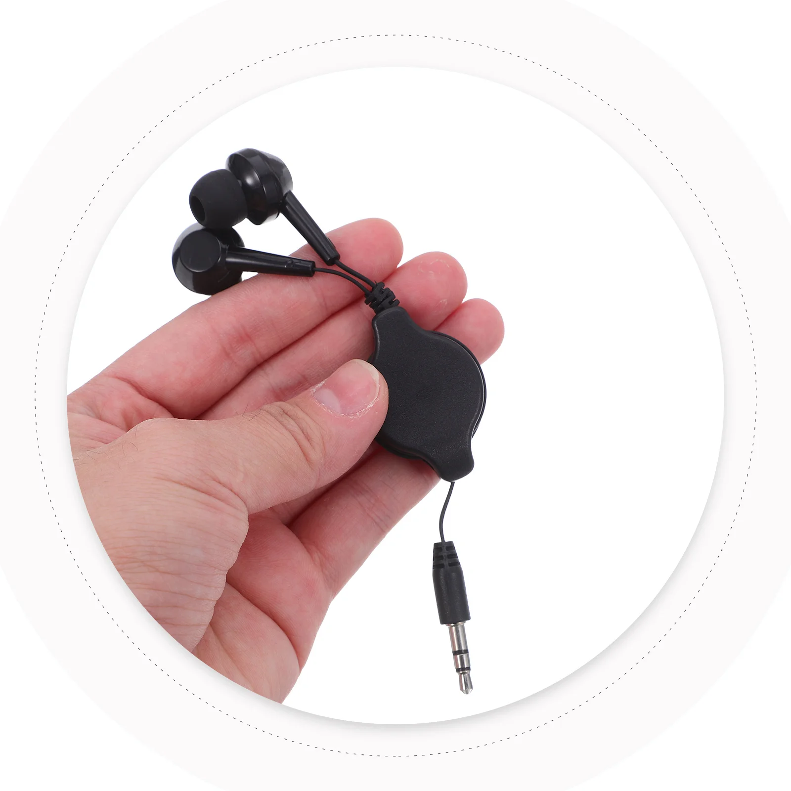 

2Pcs Retractable Earphones Dual Pull Wired Earbuds Comfortable in-Ear Headphones Portable Noise Isolation Work Travel