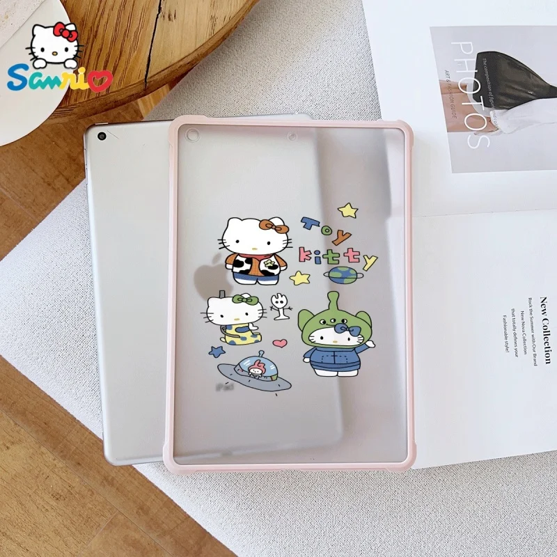 

SanrioHello Kitty pattern Pink iPad Transparent Drop Case, suitable for iPad Pro 2022/2024, iPad Air 3/5, iPad Mini 6, iPad 6/10