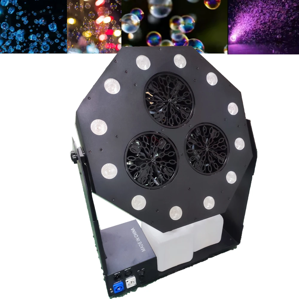 

2pcs Super Bubble DJ Equipment Rotation Stage Effect Machine with 12 LED DMX for Wedding Party Event Outdoor Activity