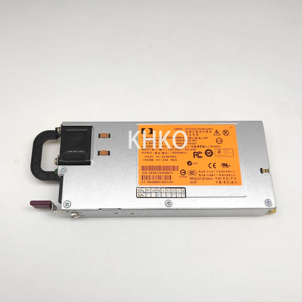 KHKO Original For DL360 DL380 G6 G7 Gen6 Gen7 Power Supply 750W DPS-750RB A HSTNS-PD18 506821-001 506822-101 511778-001 PSU