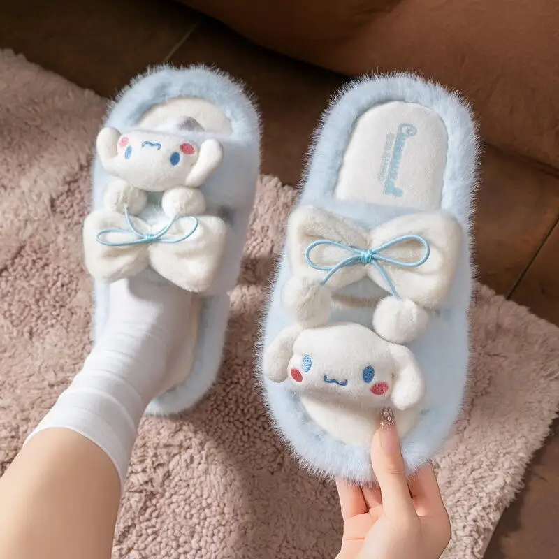 Женские тапочки в стиле аниме «Hello Kitty», милые Cinnamoroll, Zapatos De Mujer, удобные теплые тапочки для ванной комнаты для девочек, домашняя обувь