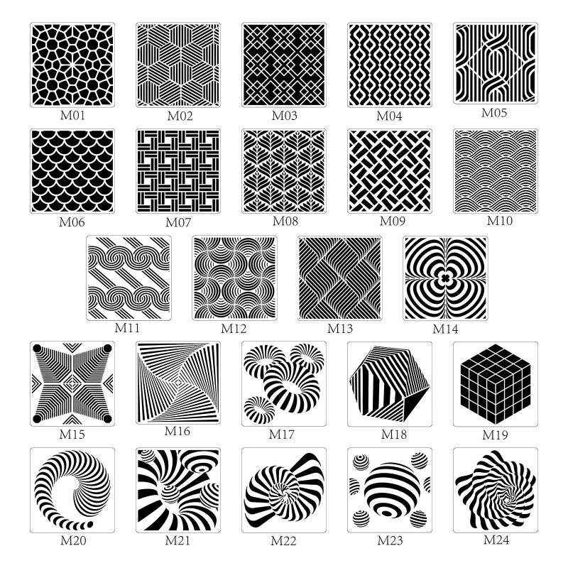 

24Pcs Hollow-out Painting Templates Geometric Drawing Stencils for DIY Crafts Room Wall Decorations