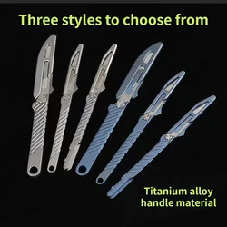 New Titanium Alloy Surgical Knife with Straight Handle Universal Medical Tool Art Knife Paper Cutting Essential for Unboxing