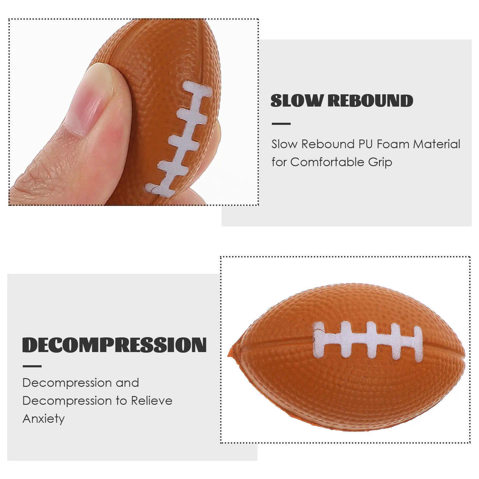 40Pcs Mini Rugby Squeeze Balls Small Foam Stress Relief Sports Balls for Anxiety Decompression Office School Play