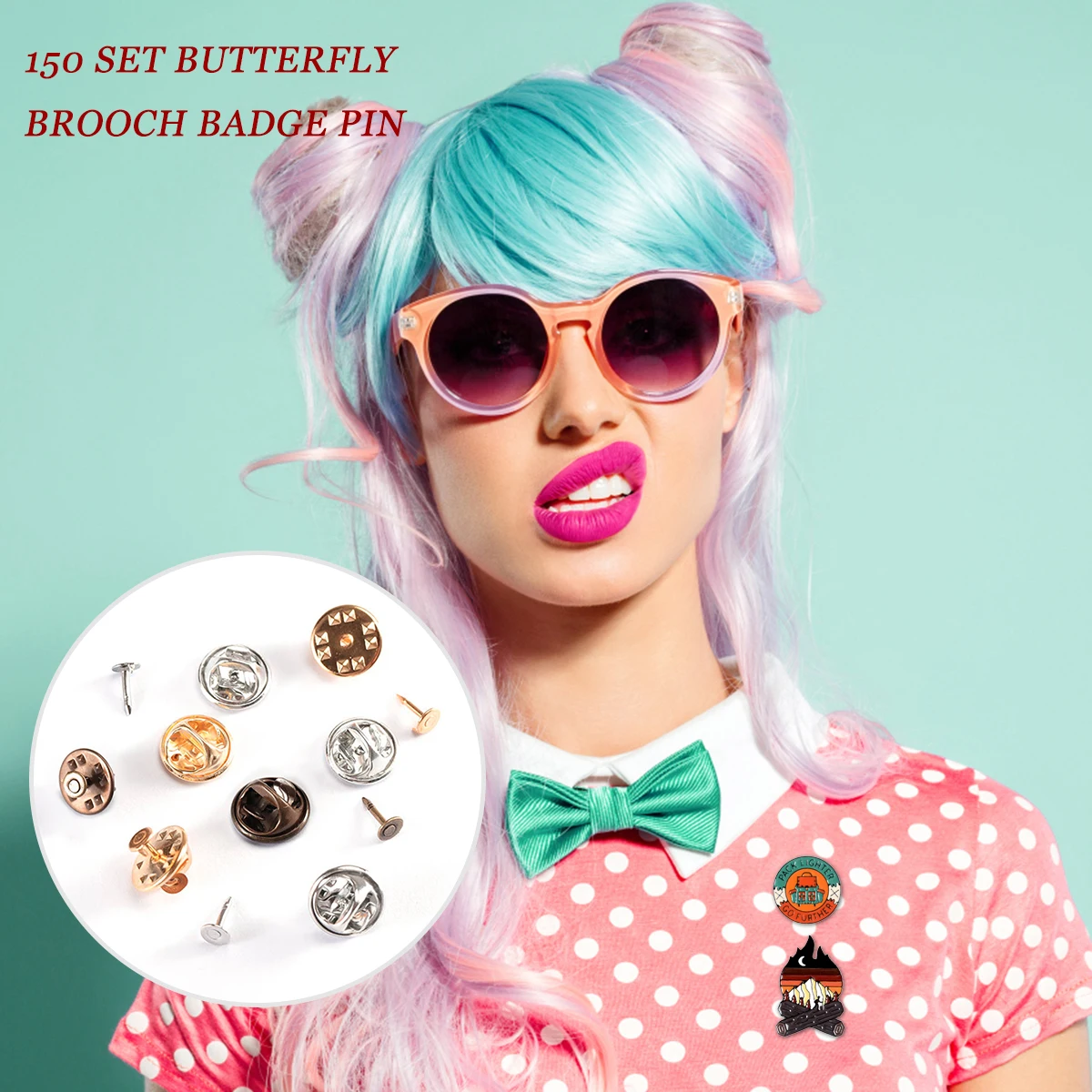 

150 set Copper Butterfly Cap Brooch Pin Backs Clutch Badge Accessories for DIY Craft Jewelry Making Long Lasting Quality