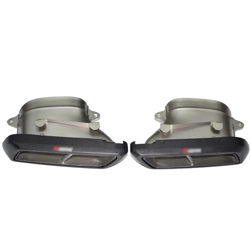 

Наконечник выхлопной трубы для Benz Mercedes-AMG 15-18 W205 C63, прямоугольный наконечник глушителя из углеродного волокна 18-21 W222 S63, обновленная выхлопная труба