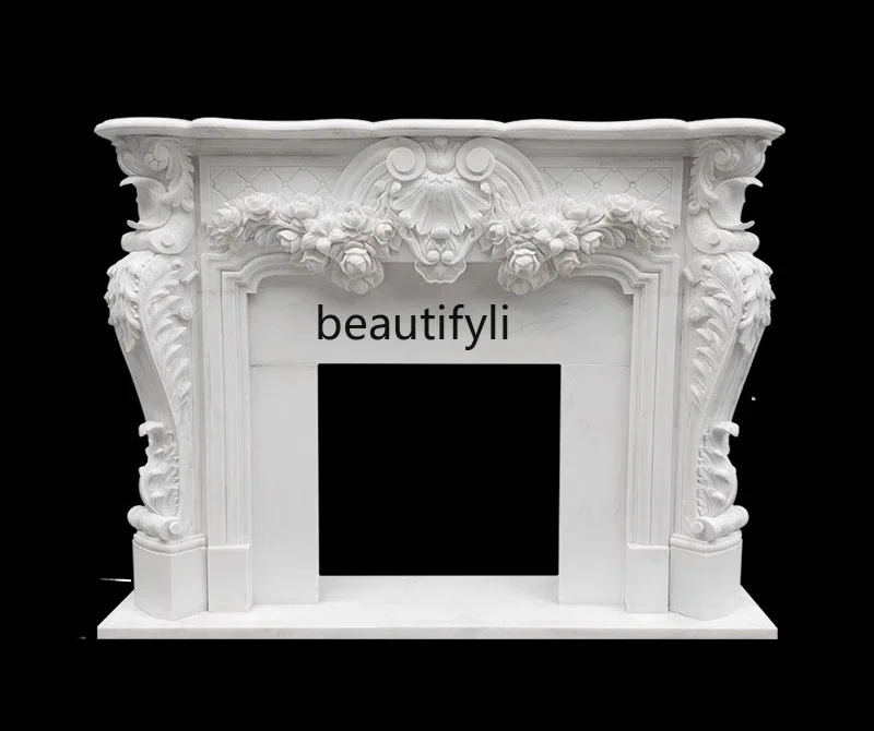 

CCStone fireplace French marble fireplace European modern light luxury carved fireplace rack