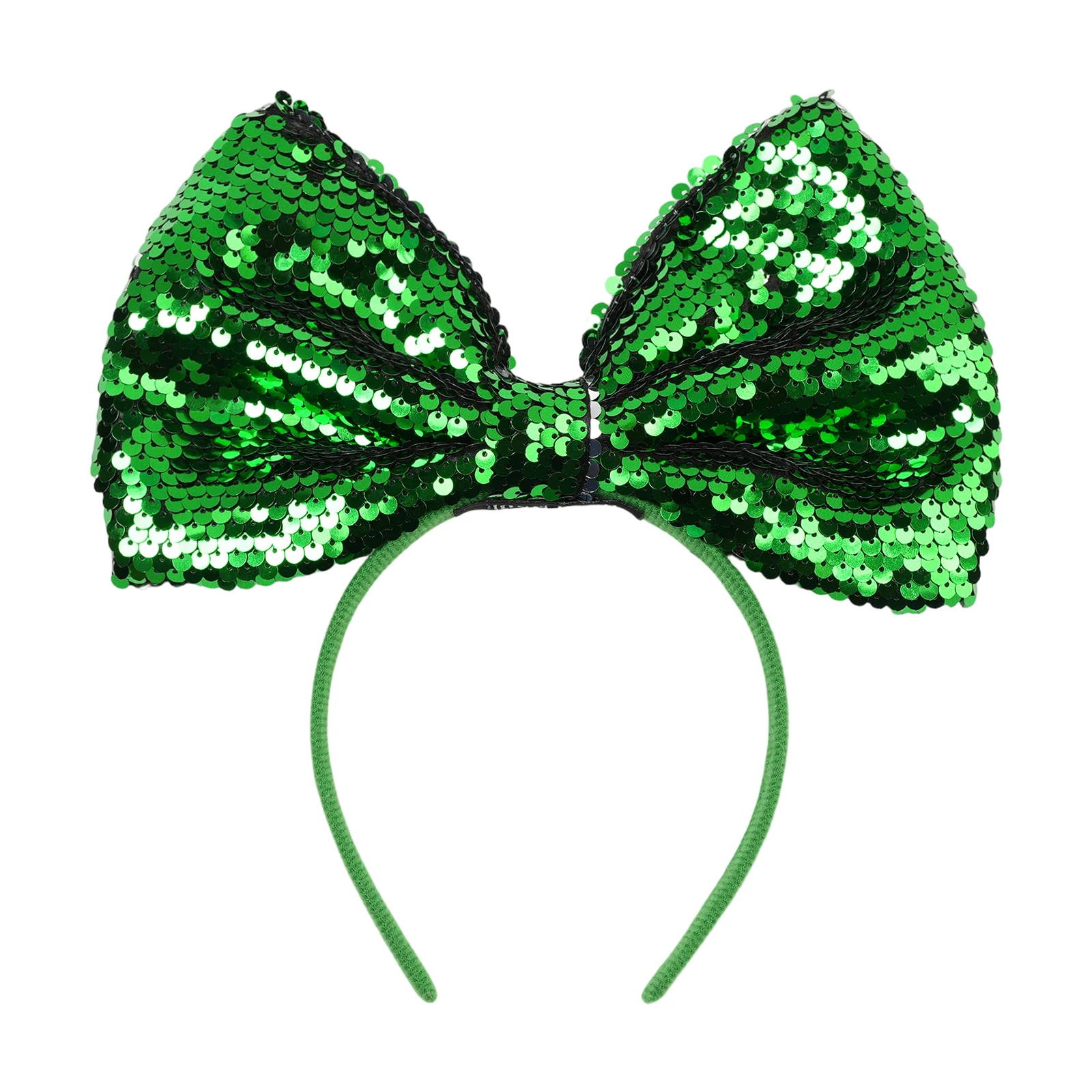 Schickes 9'' großes Glitzer-Pailletten-Schleifen-Stirnband in Metallic-Regenbogenfarben, Haarbänder für Party, Frauen, Mädchen, Geburtstag, Kinder, Haar-Accessoires