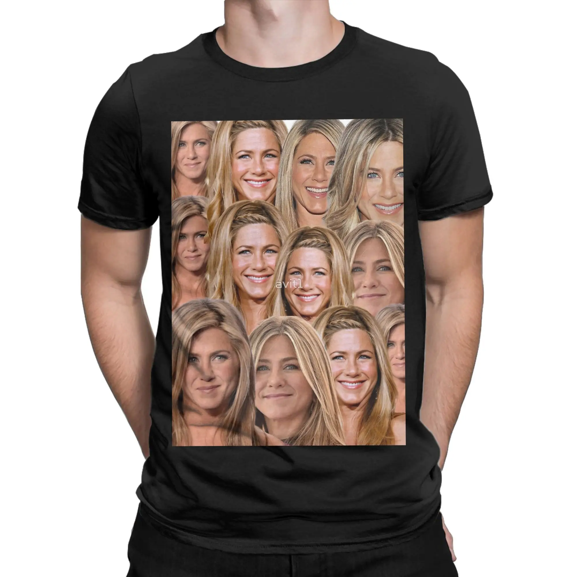 Jennifer Aniston Collage Funny 100% Cotton T-Shirt Jennifer Aniston Tops Tees For Men