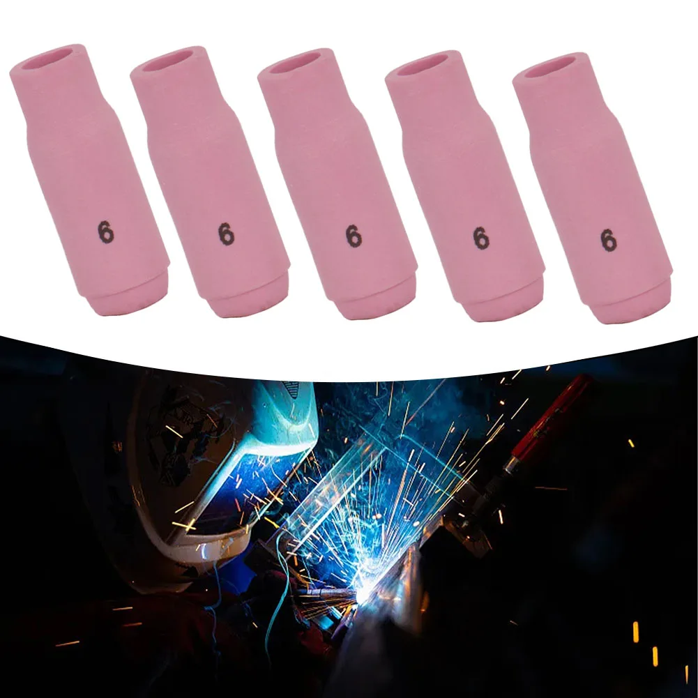 5pcs 10N48 Shield Cups For TIG Alumina Nozzles Shield Cups 9.5mm Aperture Orifice For WP 17 18 26 Tools Replacement Parts