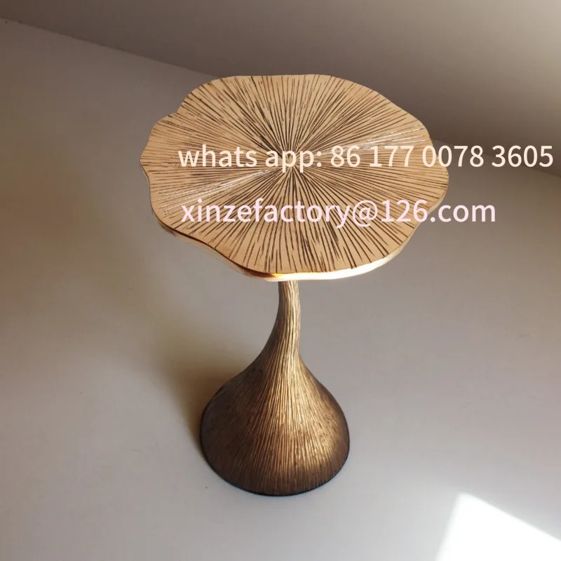 

Customizable creative pure copper edge table artistic small coffee table