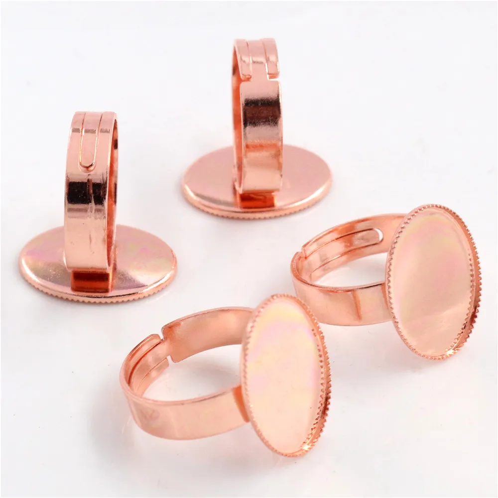 13x18mm 18x25mm 30x40mm  Fashion Colors Plated Brass Oval Adjustable Ring Settings Blank,Fit 10x14-30x40mm Cabochons