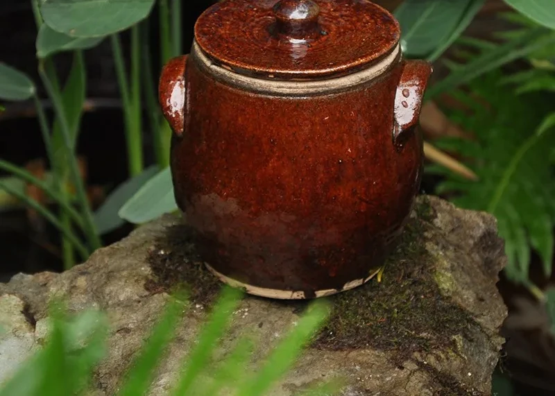 Earthenware Storage Jar with Lid Soil Jar Lard Old-Fashioned Tea-Seed Oil Storage Home-Brewed Dessert Wine Earthen Jar