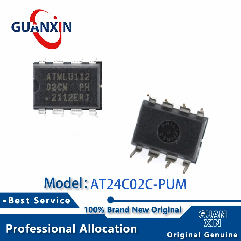 

100% New AT24C02C-PUM DIP-8 Marking 02CM AT24C02