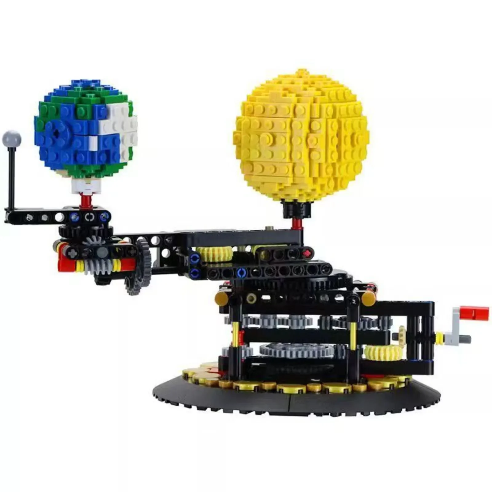 

MOC Earth Moon and Sun Model Building Block Set Simulate Self Rotation Solar System Suit Bricks Christmas DIY Toy Children Gift