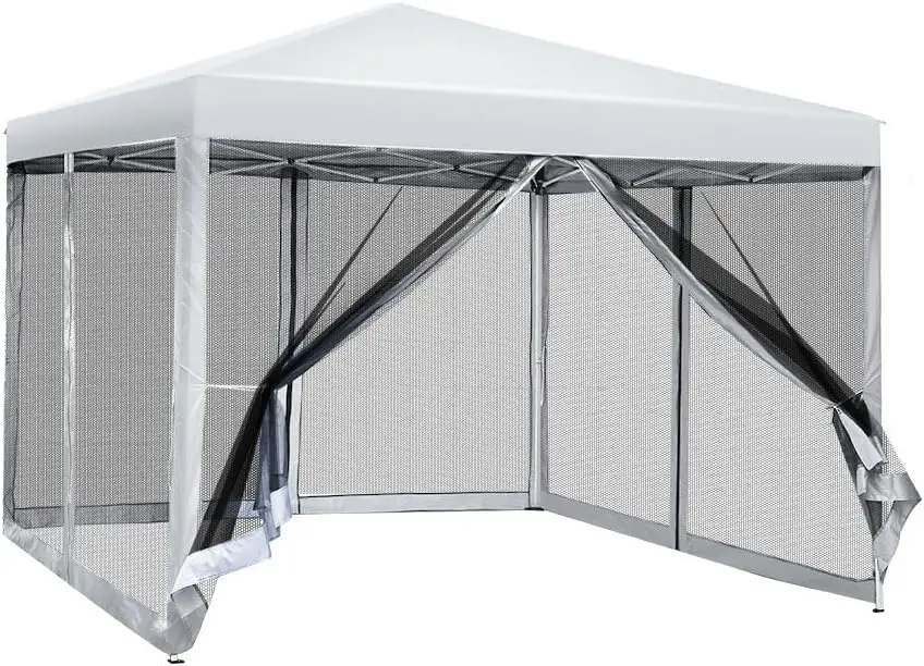 3x3 سرادق الأبيض أكشاك، المنبثقة أكشاك التخييم خيمة قابلة للطي قماش القنب حديقة في الهواء الطلق حفل زفاف المظلة فناء Carport، المياه Resi