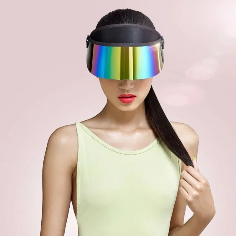 Rainbow  Long Short Cooling Shield Vacation Sport Casual Leisure Golf Cap Waterproof Beach Visors Sun Protect Caps for Women Men