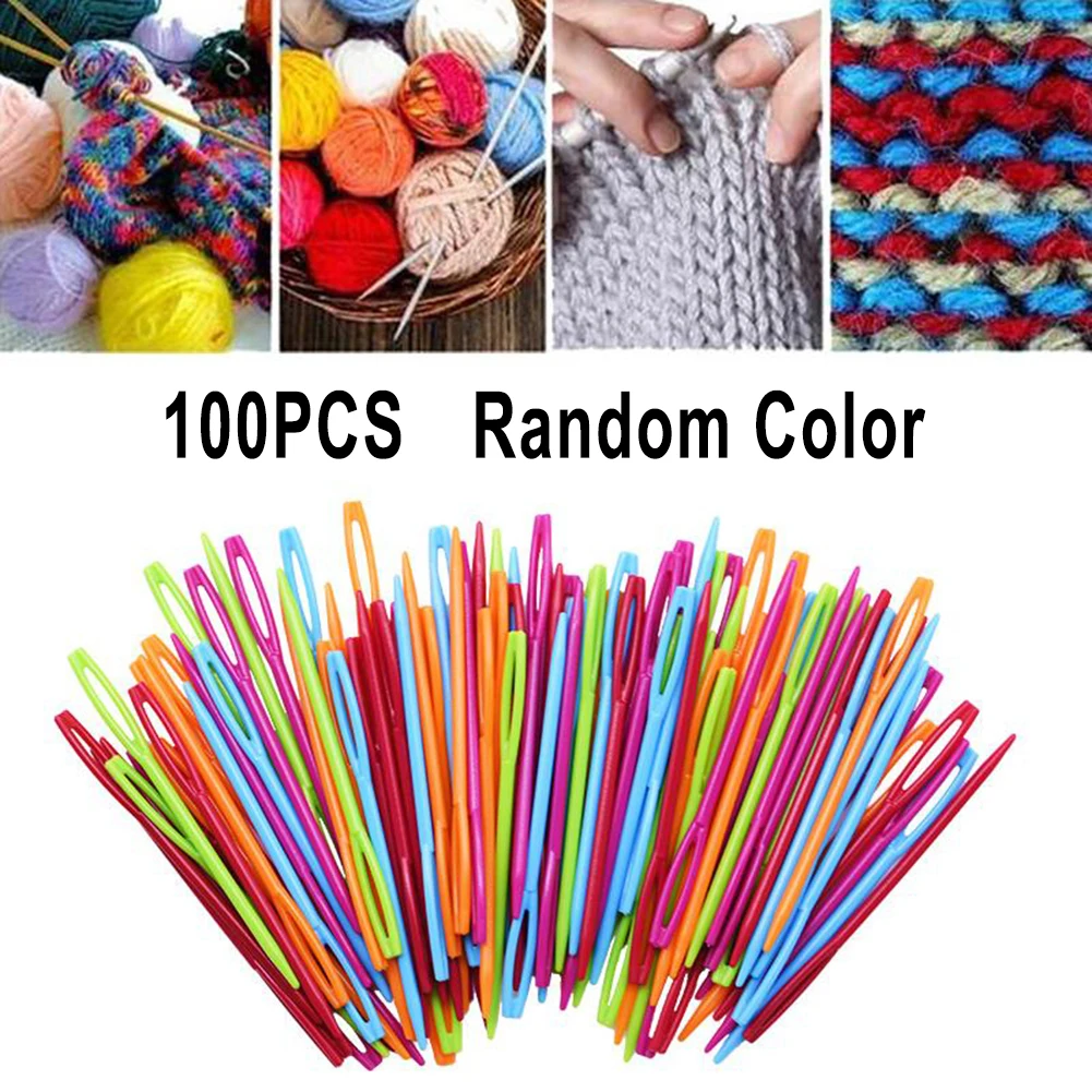 5.5/7/9/15cm Plastic Sewing Needles Thread Wool Large Eye Embroidery Tapestry Craft DIY Kids Learning Needles Sewing Tools