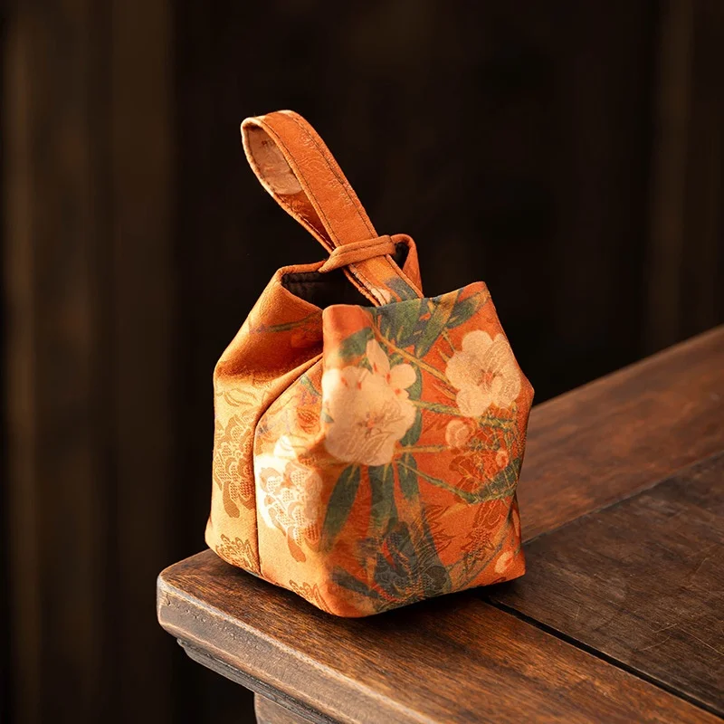 

Сумка-чехол для чашки Cloud Nest Qing Lan Ele Fraance, ручная работа Song Jin, для хранения чашек, новый китайский стиль, защита от падений