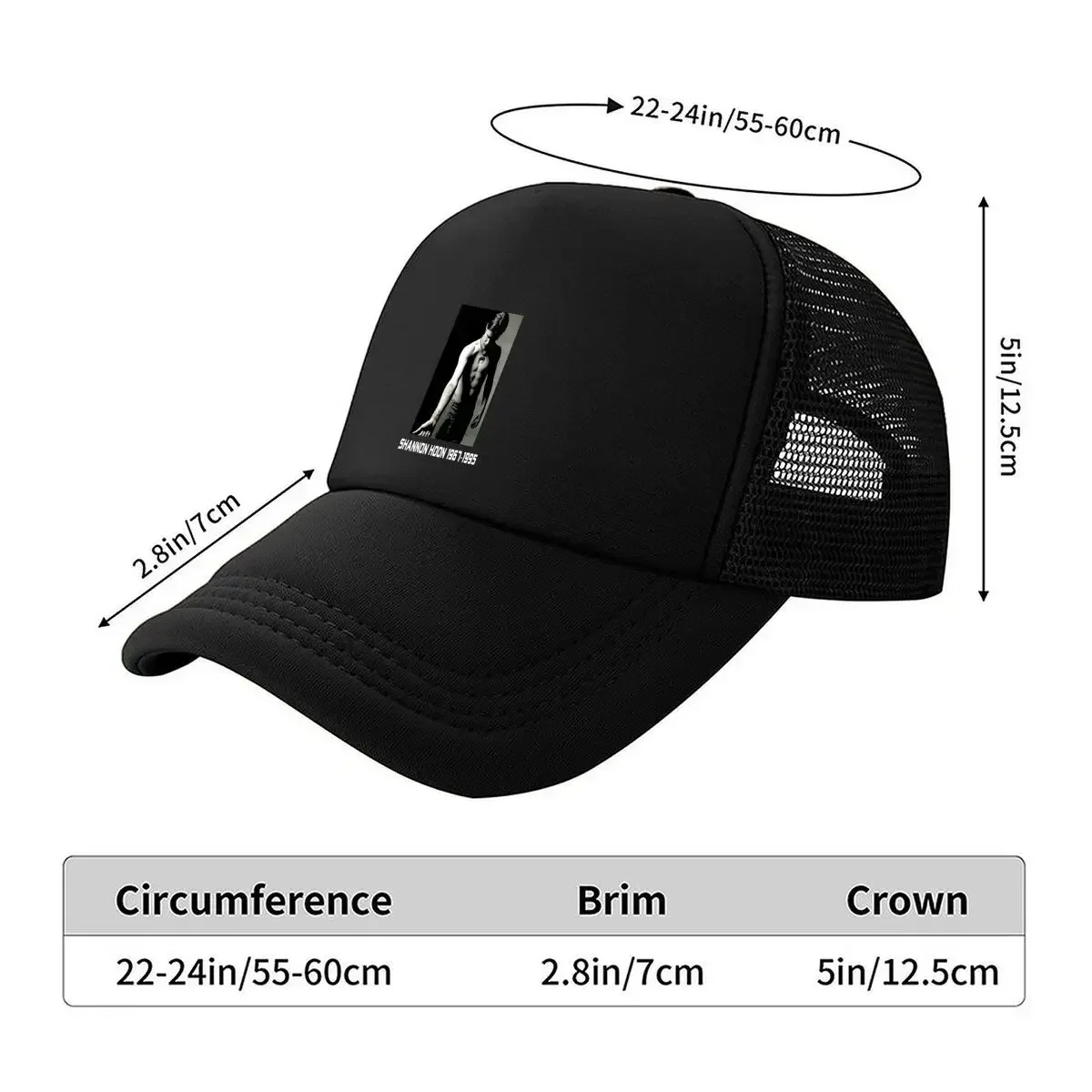 2026 Shannon Hoon Tribute Black - White, Memorial Portrait of the Artist Mesh Baseball Cap