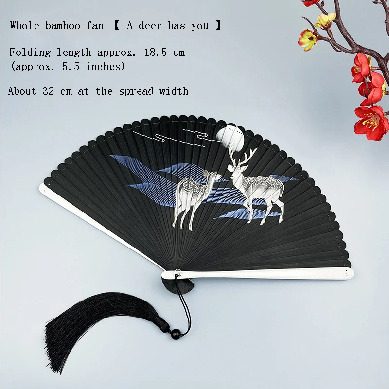 

Chinese Style Bamboo Fan Retro Fawn Classical Cheongsam Hanfu Hand Fan 5.5 Inch Small Fan Daily Home Craft Collection Decoration