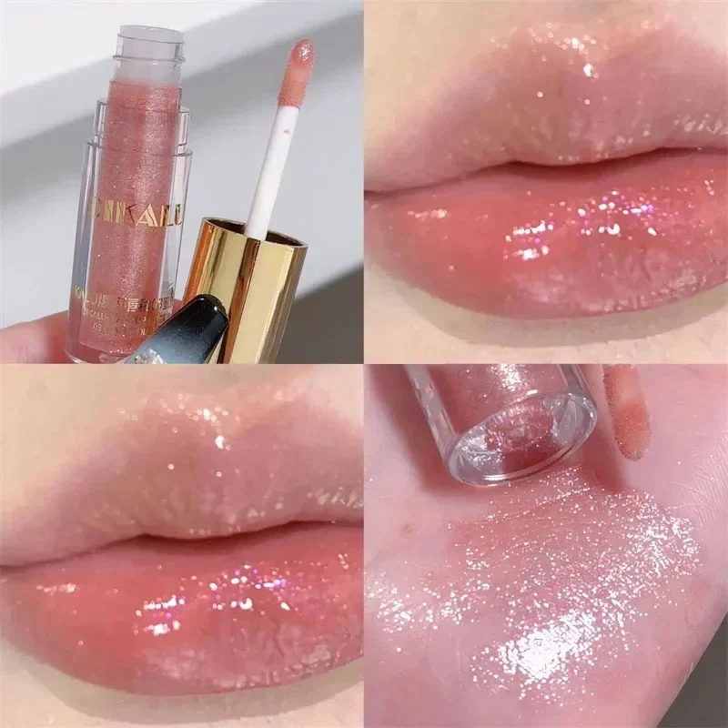 5 Colors Transparent Lip Glaze Diamond Shimmer Glitter Lip Gloss Waterproof Gloss Mirror Pearl Jelly Sexy Lip Make Up 2024 New