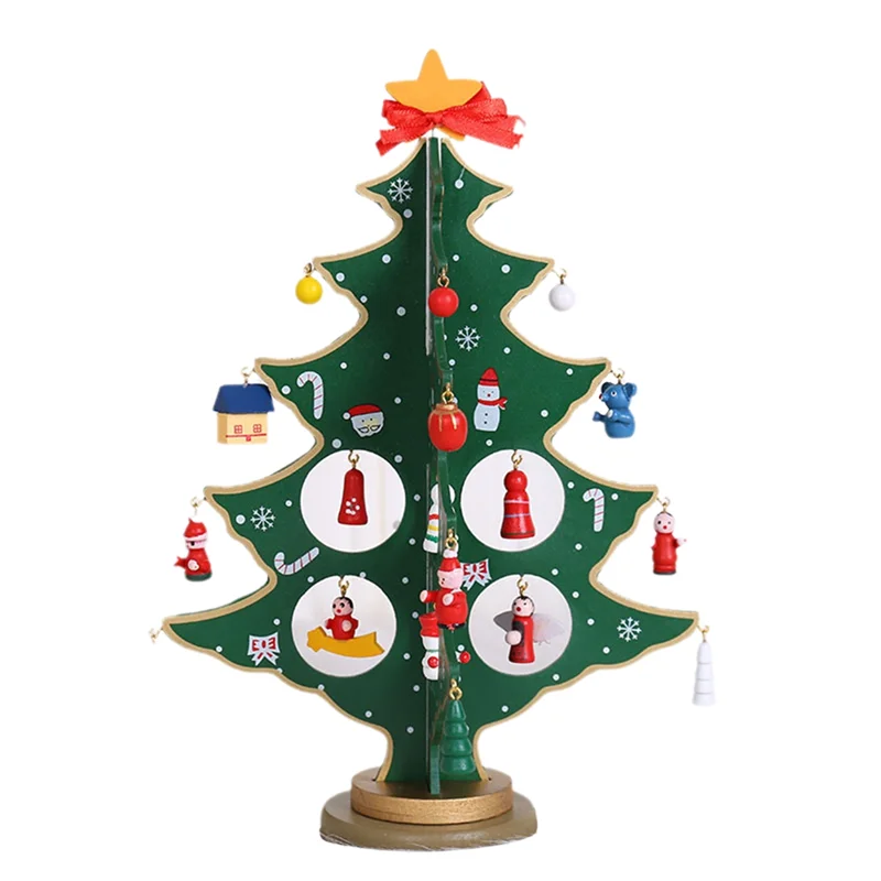 

Деревянная рождественская елка своими руками, подарок на рождественскую елку, праздничное мини-рождественское украшение для дома-B51B