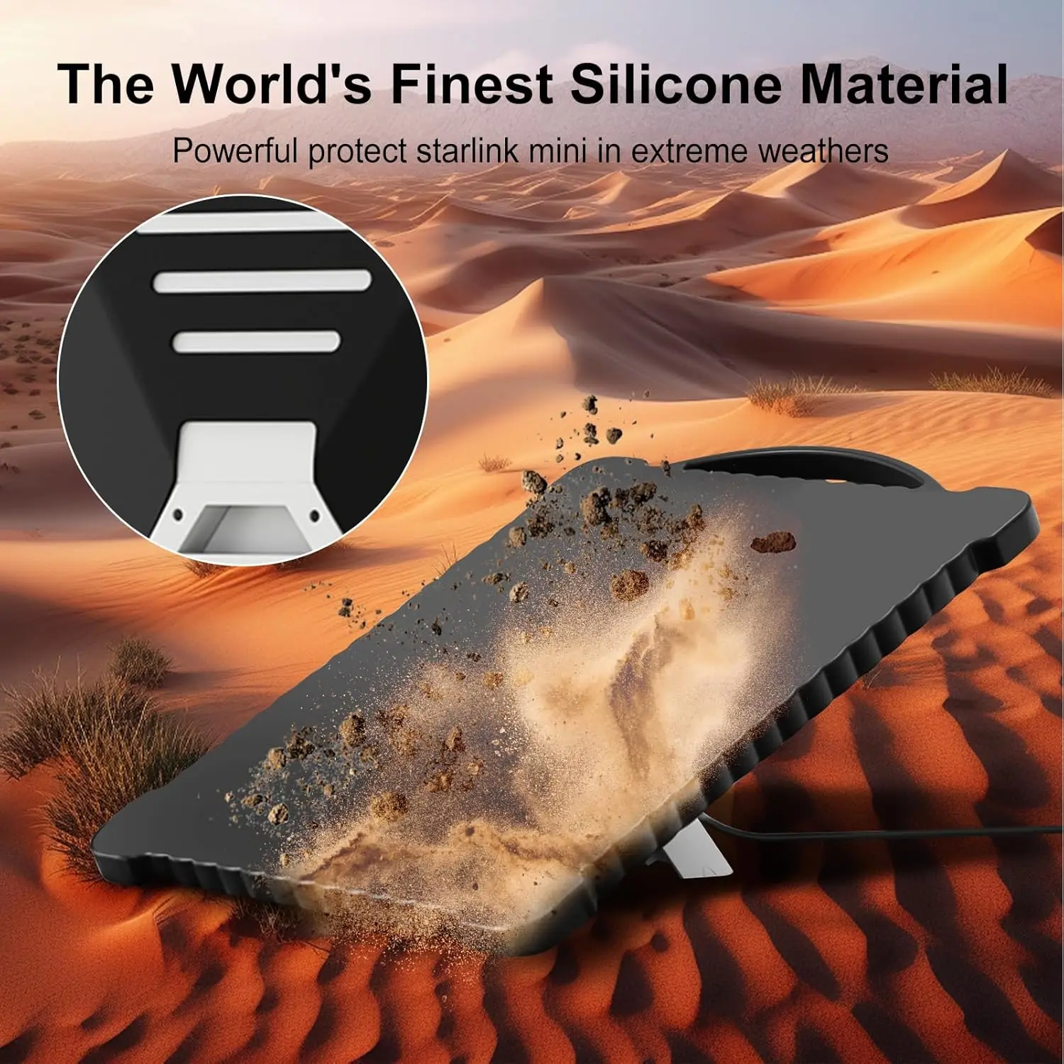 Starlink Mini 用シリコン保護カバー ハンドル付き ソフト落下防止 洗える保護ケース Starlink Mini アクセサリー用