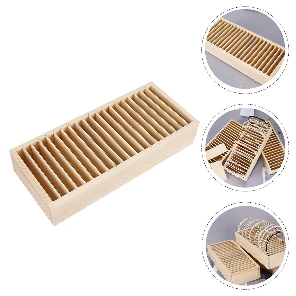 

Деревянный органайзер для заколок и ободков с 20 отделениями, гладкой поверхностью без заусенцев, для дома и украшений, 1 шт.