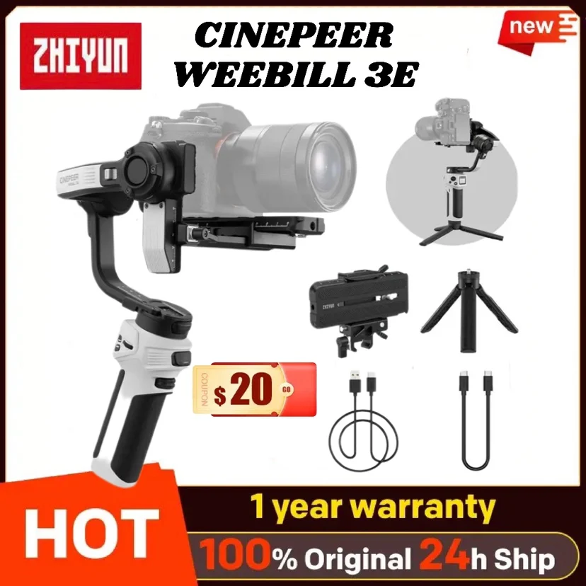 ZHIYUN CINEPEER WEEBILL 3E Handheld Camera Gimbal Stabilizer 3-Axis Cameras Gimbals for DSLR Mirrorless Cameras