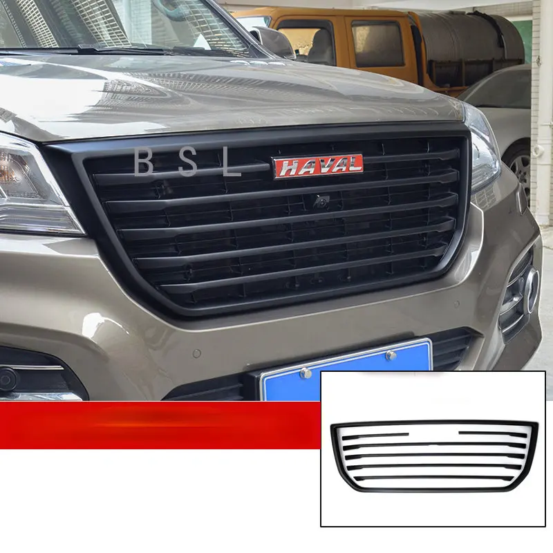 Black For Great Wall Haval H9 2017 2018 2019 - 2021 2022 Accessories Car Front Grille Hood Engine Decor Sticker Cover Moulding