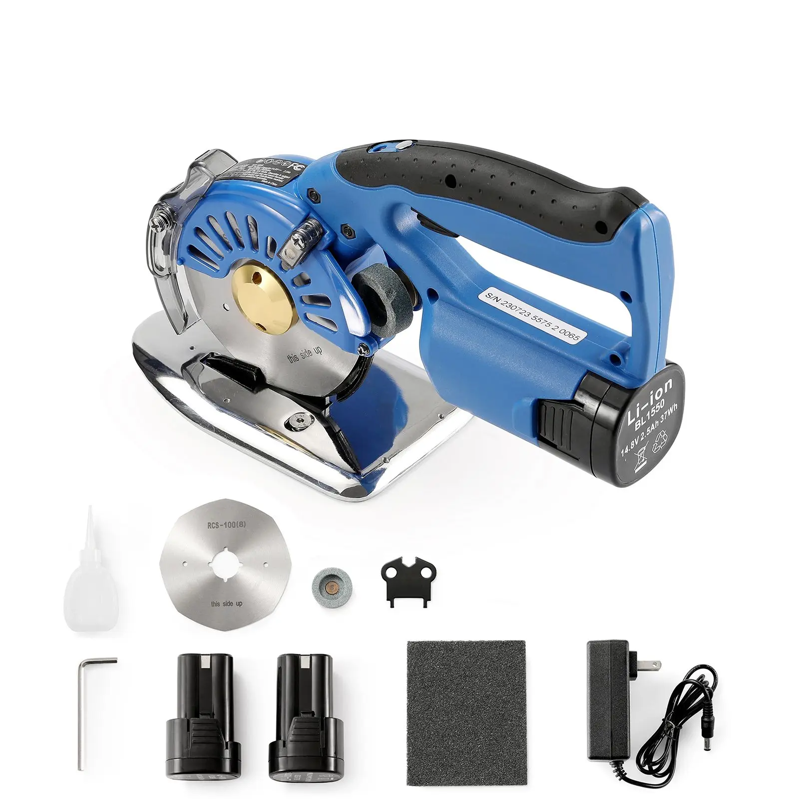 Fabric Cutter, 5-Speed Cordless Electric Rotary Fabric Cutting Machine, 1.1