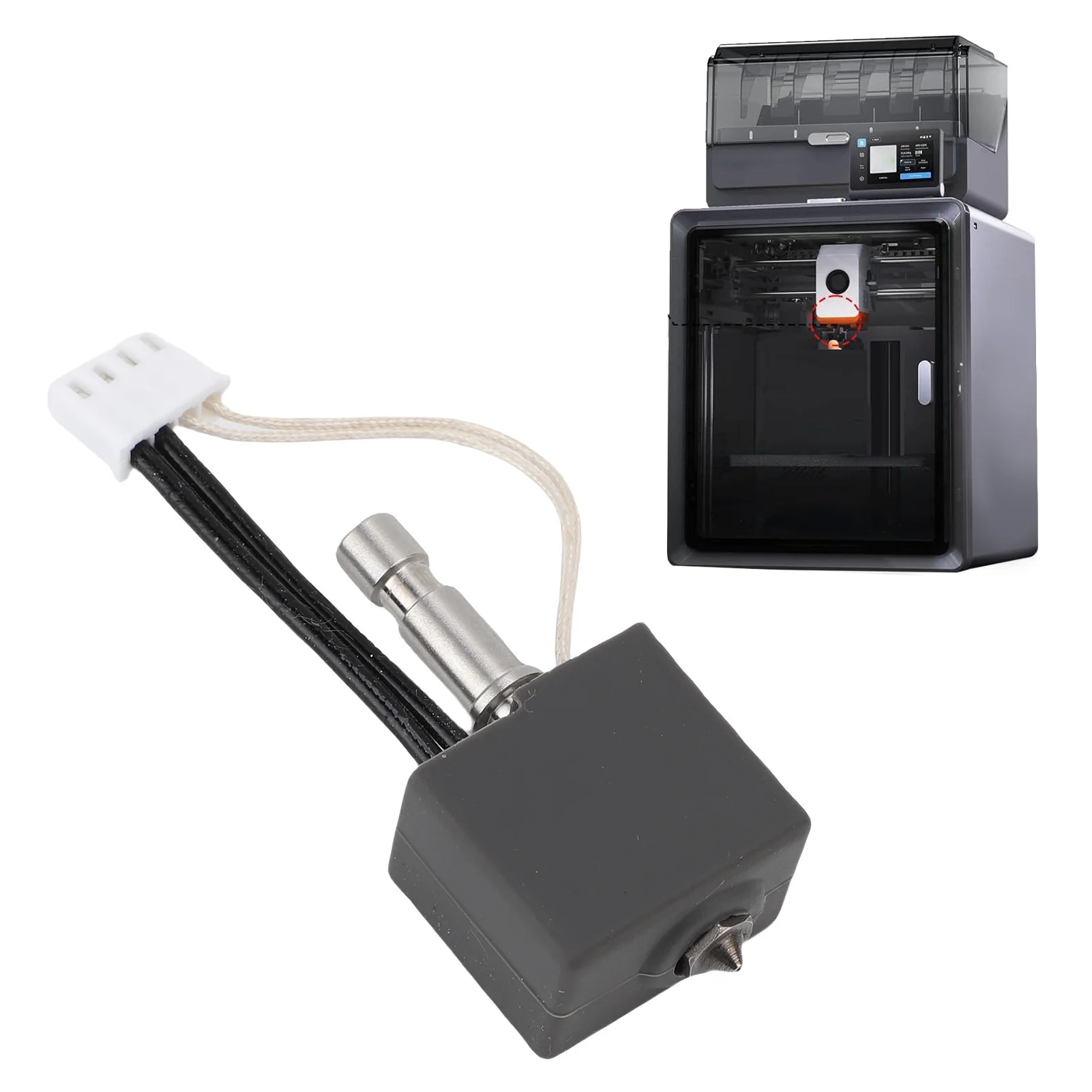 

Extruder Hot End 0.2mm 0.4mm 0.6mm 0.8mm Hardened Steel Nozzles All Metal Hotend Kit for Kobra S1 for PLA PETG TPU ABS ASA