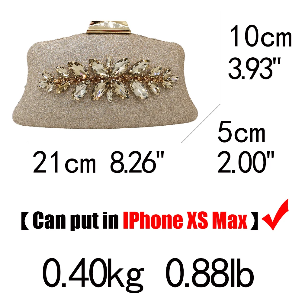 Boutique De FGG Glitter Women Clutch Crystal Evening Bags Bridal Formal Dinner Purses and Handbags Wedding Party Diamond Bag