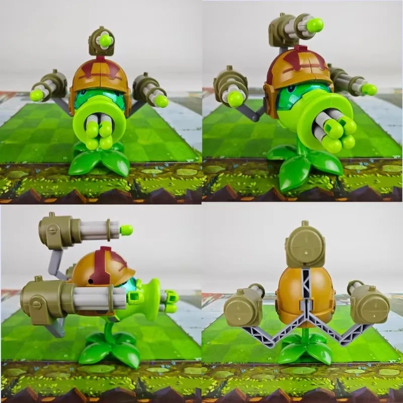 Plantas vs zumbis 2 pvz mochila de armazenamento infantil brinquedos 7 buracos gatling metralhadora ervilha atirador zumbi médico tiro brinquedo presentes