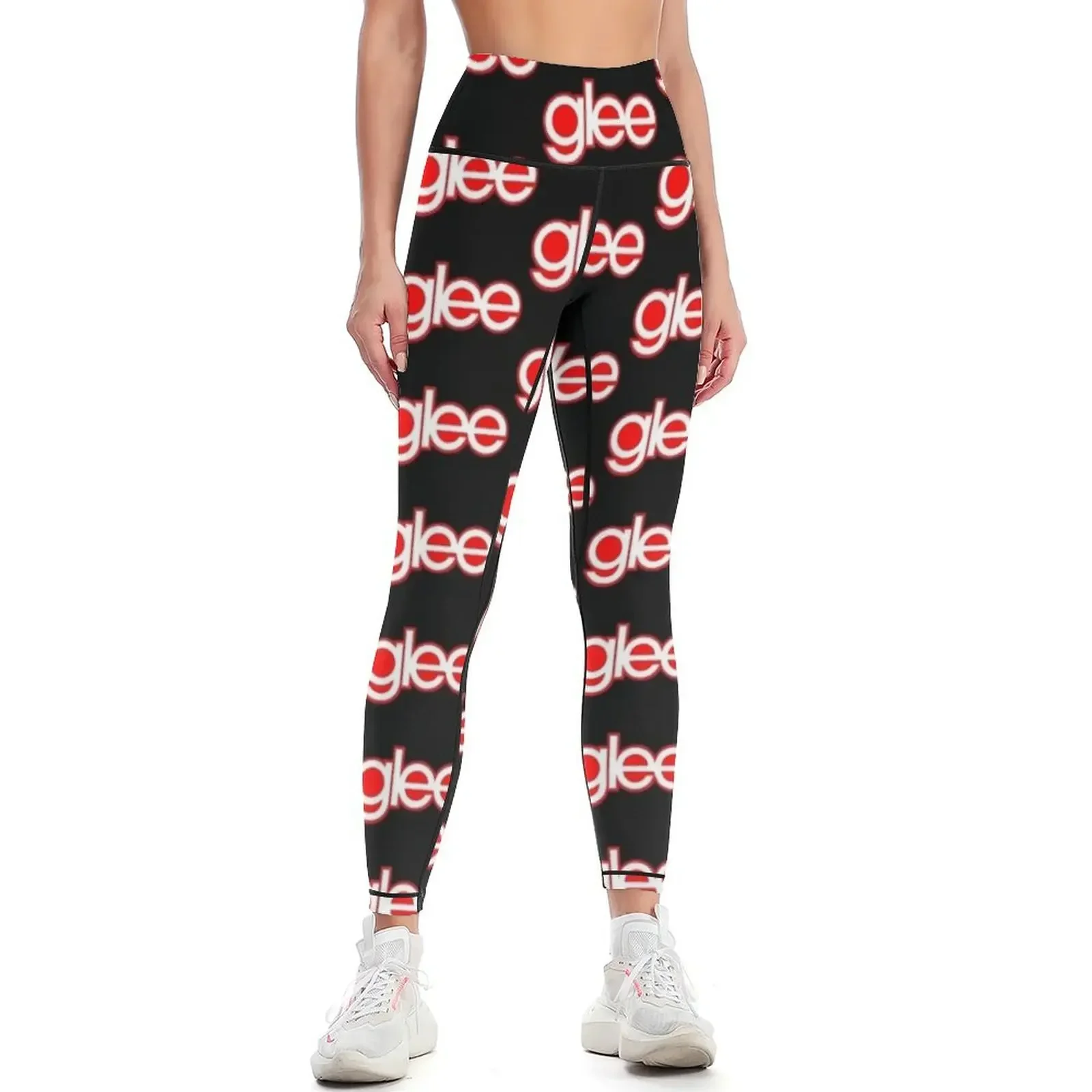 

Glee logo red and white Leggings sportswear gym jogging pants sport set push up legging Womens Leggings