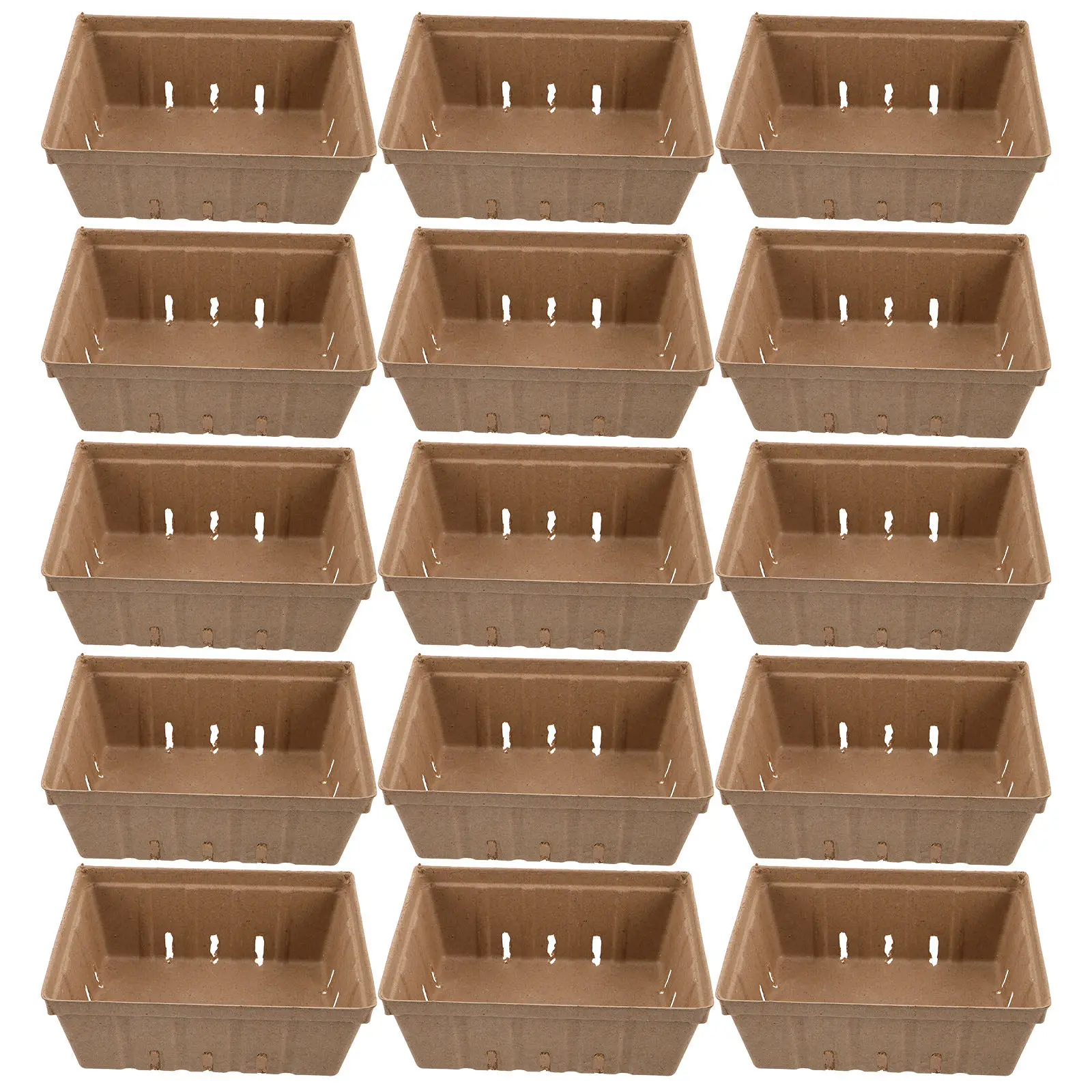 20Pcs Natural Pulp Fiber Berry Basket Vented Produce Storage for Farmers Market Display Strawberry Blueberry Raspberry Picking