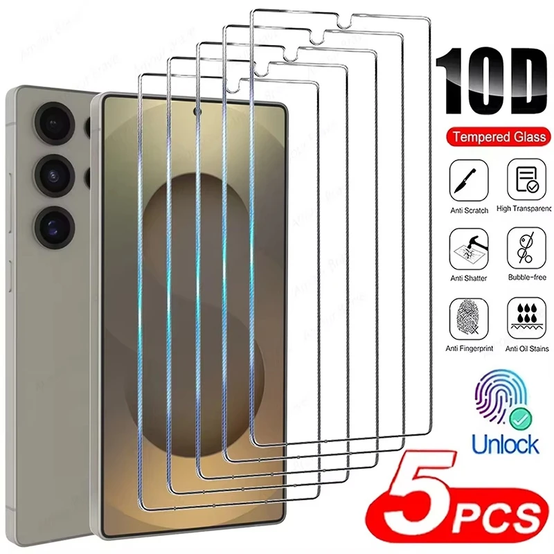

Fingerprint Unlock Protective Film For Samsung Galaxy S25 Ultra S26 S24 S22 S23 Plus S25 Edge Screen Protector Tempered Glass