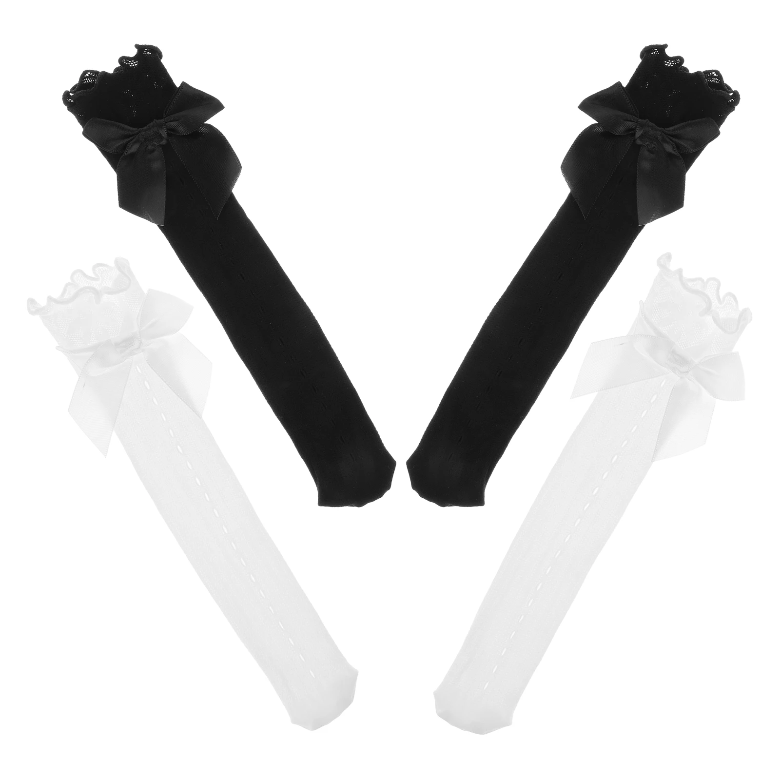 4 ペア女の子ストッキング子供靴下女の子普通の女の子のニーハイナイロン子供用