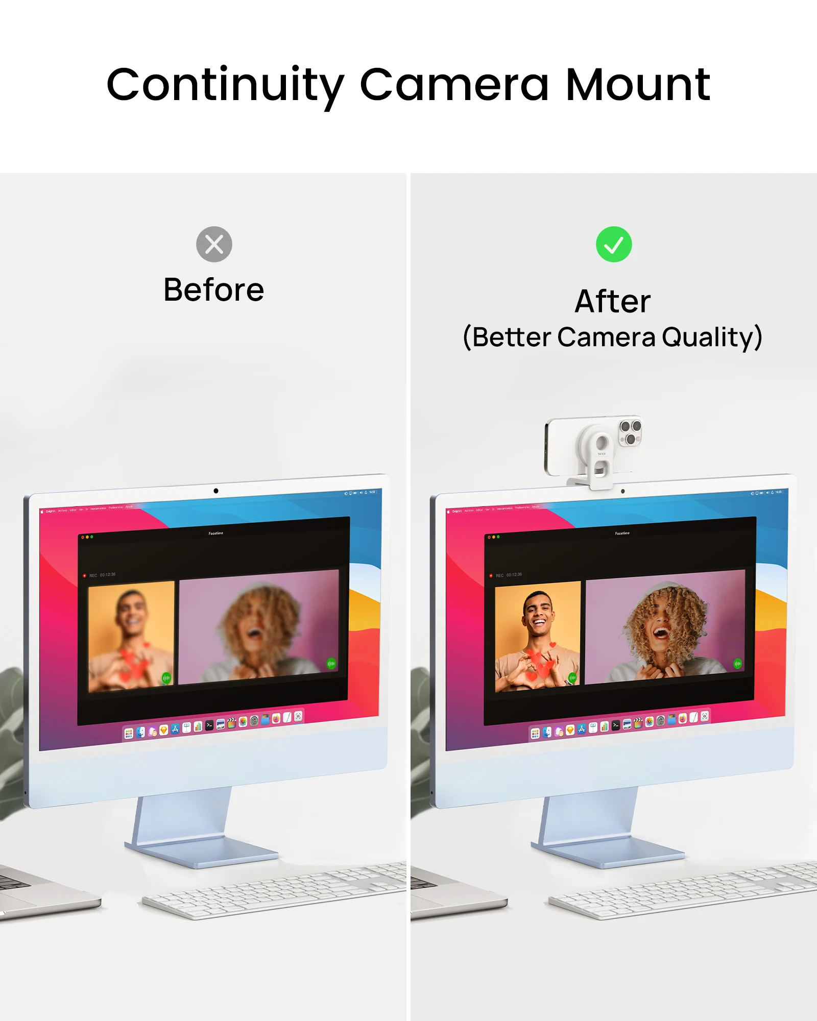 Continuïteit Camera Mount voor Macbook Magnetische telefoonhouder met Mag-Safe Compatibele kanteling voor Desktop Monitor Webcam Mount