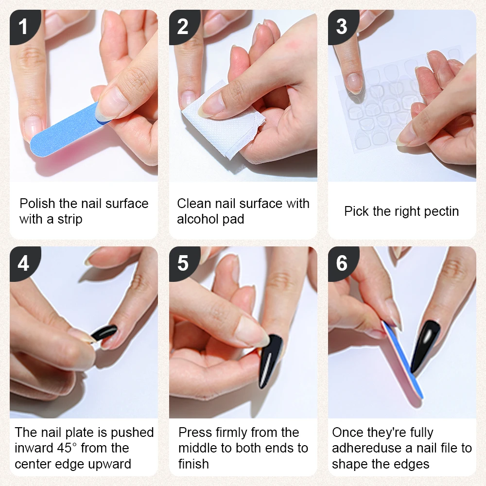 24 قطعة/الوحدة تصميم بسيط الصحافة على خنجر الأظافر الصلبة الأسود نصائح الصناعية Cutecore القوطية نمط الحد الأدنى لتقوم بها بنفسك مسمار نصائح