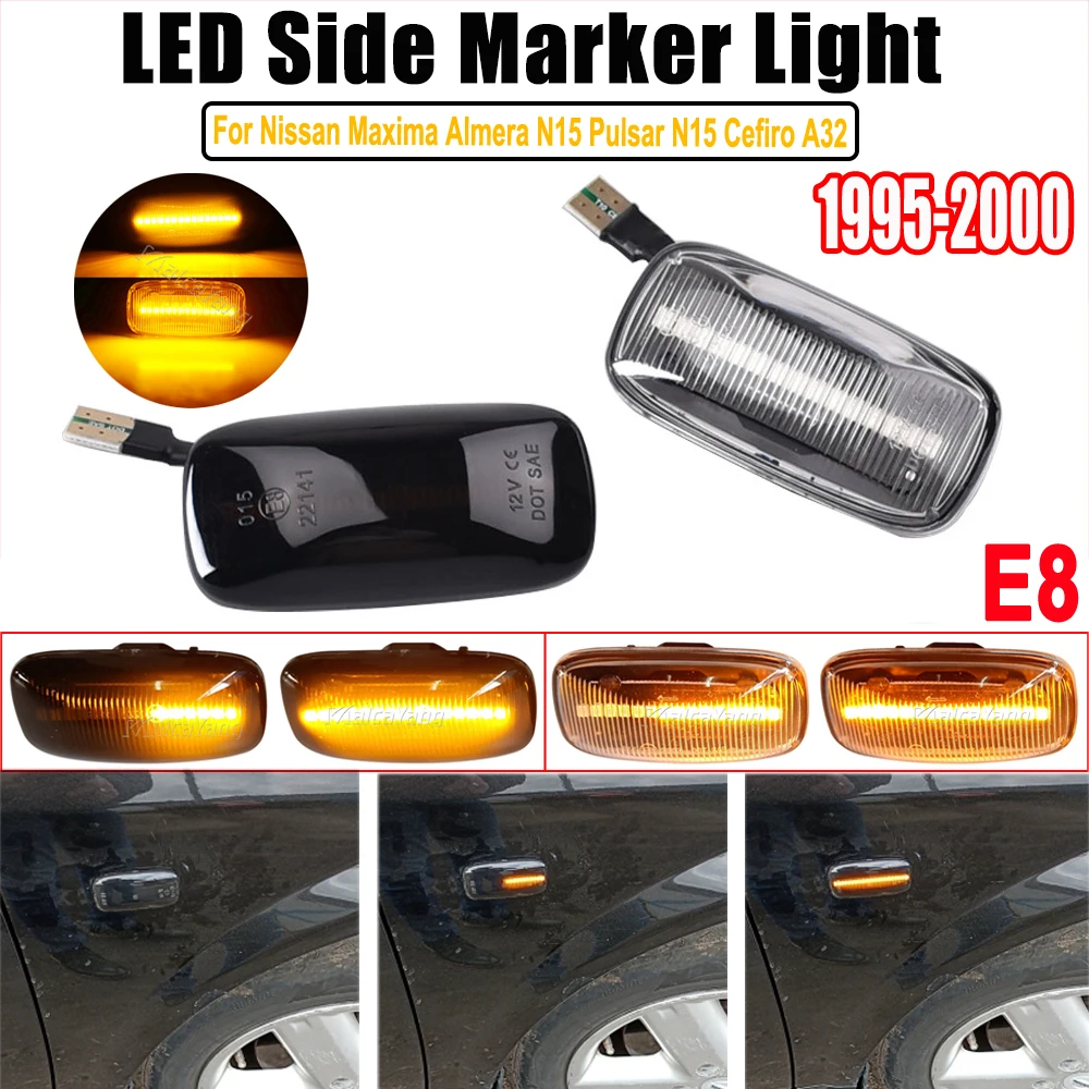 2Pcs LED Side Marker Light Turn Signal Lamps For Nissan Skyline R34 Almera N15 N16 Pulsar Maxima QX Sunny G10 Primera P11 P12