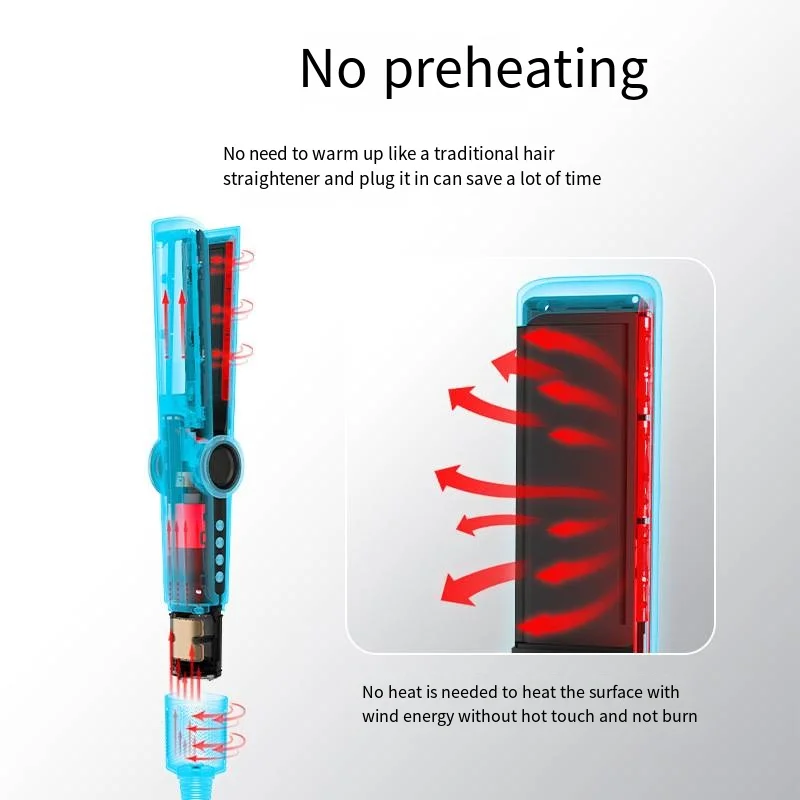 مكواة فرد الهواء الجديدة عالية السرعة الجافة والرطبة، مكواة فرد الأيونات السالبة المزدوجة، مكواة فرد الهواء عالية السرعة، أدوات تصفيف الشعر