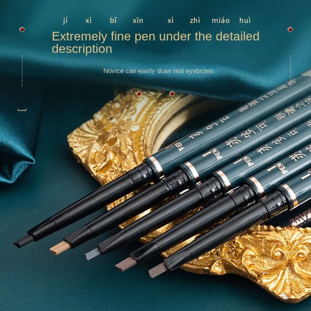 New Waterproof Eyebrow Pencil Long-Lasting Sweat-Resistant Eye Makeup Pencil Retro Green Eyebrow Pen for Beginners