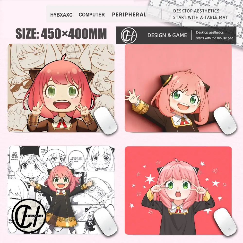 45×40 Spy X Family Mauspad Kawaii Anime Schreibtisch Mauspad Anya Forger Kleines Naturkautschuk Lock Edge Anti Slip Mousepad XS Schreibtischunterlage
