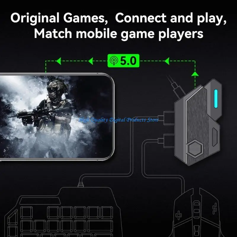 

U2JE Gaming Keyboard Mouse Converter Bluetooth-compatible Mobile Controller Adapter