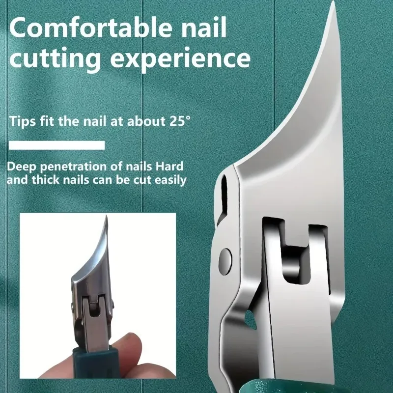 Thick Ingrown Nails Heavy Duty Stainless Steel Trimmer Safety Soft Grip Ultra Sharp 25 Degree Angled Blade Seniors Splash Proof