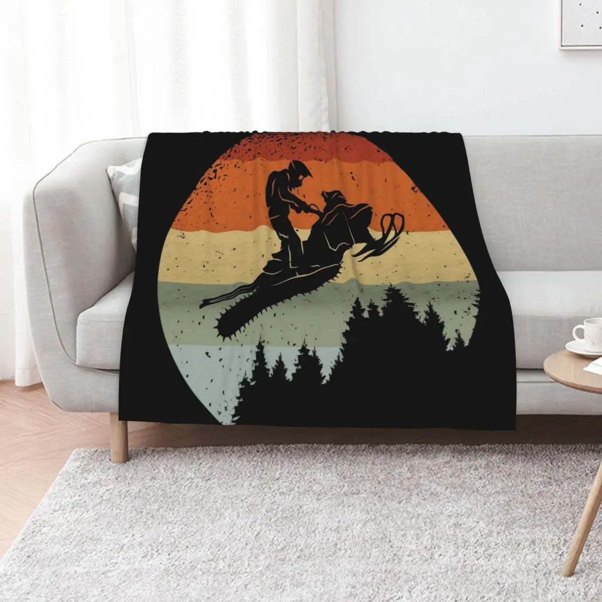 Snowmobile Retro Throw Blanket Bed covers blankets and throws Decorative Sofa warm for winter Hairy wednesday Blankets