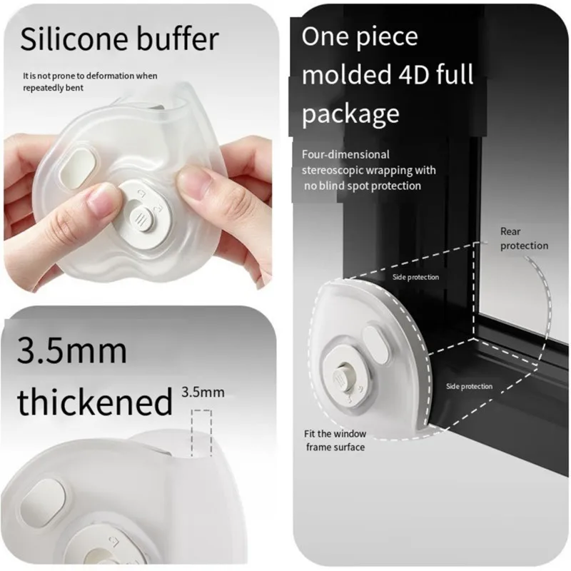 B08B-Aluminum For Broken-Bridge Window Frame Corner Guard, No-Drill Right-Angle Anti-Collision Safety Bumper