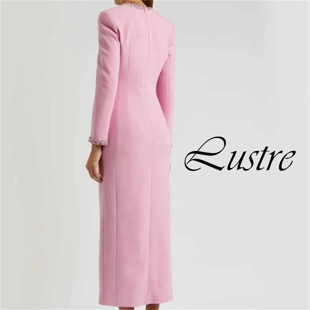 

Customized Fashion Square Collar Evening Dress High Quality Jersey Prom Dresses Temperament Long Sleeves Special Occasion Gowns